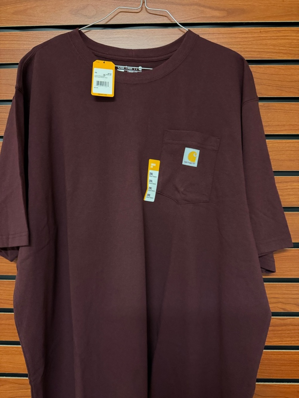 Carhartt Short-Sleeve Pocket T-Shirt in Deep Maroon